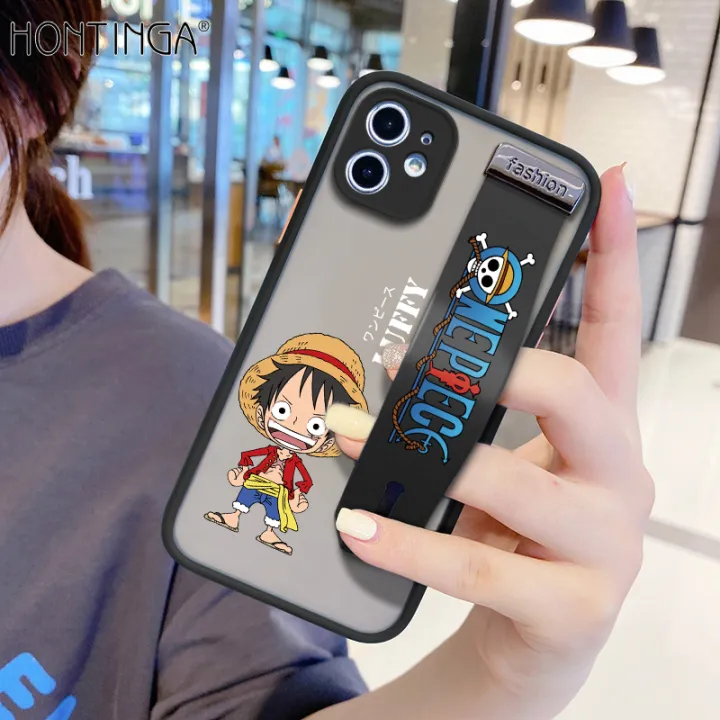 With Wristband Hontinga Casing Case For Iphone 11 11 Pro Max Case Shockproof Frosted Cartoon Anime