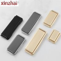 ❐✤♀ Gold Concealed Buckle Drawer Handles Zinc alloy Invisible Cabinet Handles Drawer Knobs Punch-free Flat Handle Hardware