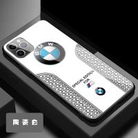 เคสสำหรับไอโฟนโทรศัพท์ BMW กันกระแทก14 /Pro/plus /Pro Max/ 13/12/11-กระจกป้องกัน