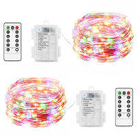 5ชิ้นล็อต20เมตรแถบไฟ LED เชือกแสงไฟสีเงินกันน้ำเคสแบตเตอรี่8โหมดสำหรับดำเนินการตกแต่งการควบคุมระยะไกล