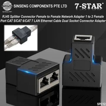 Gigabit Ethernet Splitter Cable Network Adapter 1 Female to 2 Female,  Suitable Super Cat5, Cat5e, Cat6, Cat7 Connector LAN Ethernet Cables  Internet