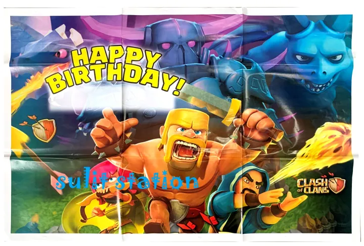 COC THEMED BIRTHDAY PARTY TARPAULIN POSTER BANNER TARP DECORATIONS FAVORS  NEEDS SUPPLY US DECORS BACKDROP BACKGROUND | Lazada PH
