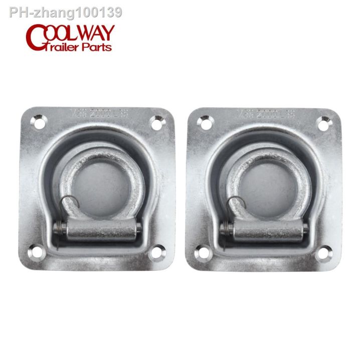 2pcs-cap-2000lbs-zinc-plated-recessed-tie-down-deck-rope-lashing-ring-point-anchor-round-hole-trailer-parts-accessories