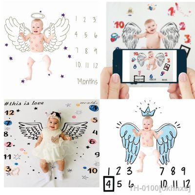 ✐❂ Cobertor do bebê recém-nascido com asas anjo marco mensal cobertor fundo da foto fralda infantil suportes fotografia acessórios