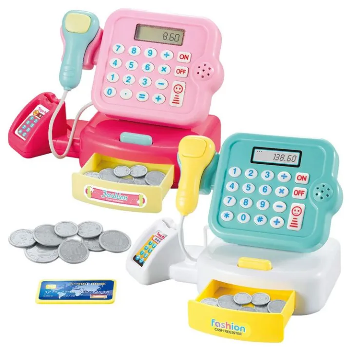 Electronic Cash Register Toy Kids Cash Register With Scanner and Credit