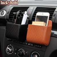 ™◕ Car Storage Bag Air Vent Dashboard Hanging Leather Organizer Box Glasses Phone Holder Storage Box Organizer Car Accessories