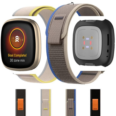 สายผ้าไนลอนสำหรับ Fitbit Versa4/Sense2สายรัดนาฬิกาข้อมืออัจฉริยะสำหรับ Fitbit Sense / Versa 3นาฬิกาเครื่องประดับ