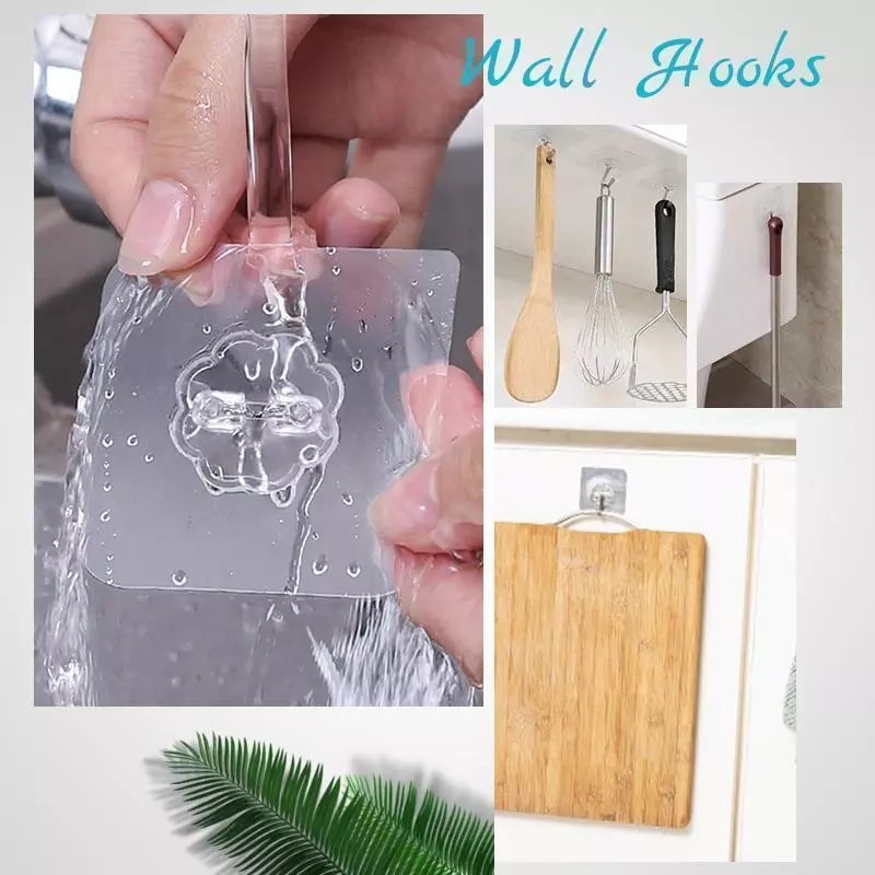 Nano Glue Strong Transparent Sution Cup Sution Cup Hook Kitchen Bathroom Hanger Hook 6 * 6cm Punch Free Seamless Hook