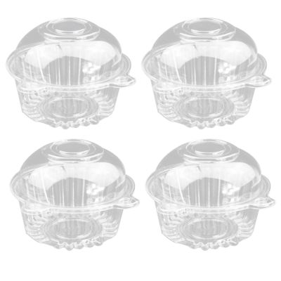 100 Pieces of Transparent Plastic Single Cupcake Cake Box Muffin Dome Holder Box