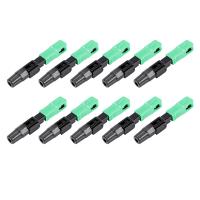 10Pcs Sc/Apc Fiber Optic Connector Embedded Single Mode Component Fiber Optic Quick Connector-Black + Green