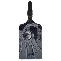 【DT】 hot  Twoheartsgirl Fashion Astronaut Suitcase Identifier Label Resealable Luggage PU Tags Unisex Baggage ID Address Holder Decorate