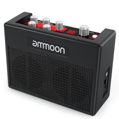 Ammoon POCKAMP เครื่องขยายเสียงกีตาร์ในตัว Multi-Effects 80จังหวะกลองรองรับจูนเนอร์ Tap Tempo Ftion พร้อมอะแดปเตอร์ไฟ