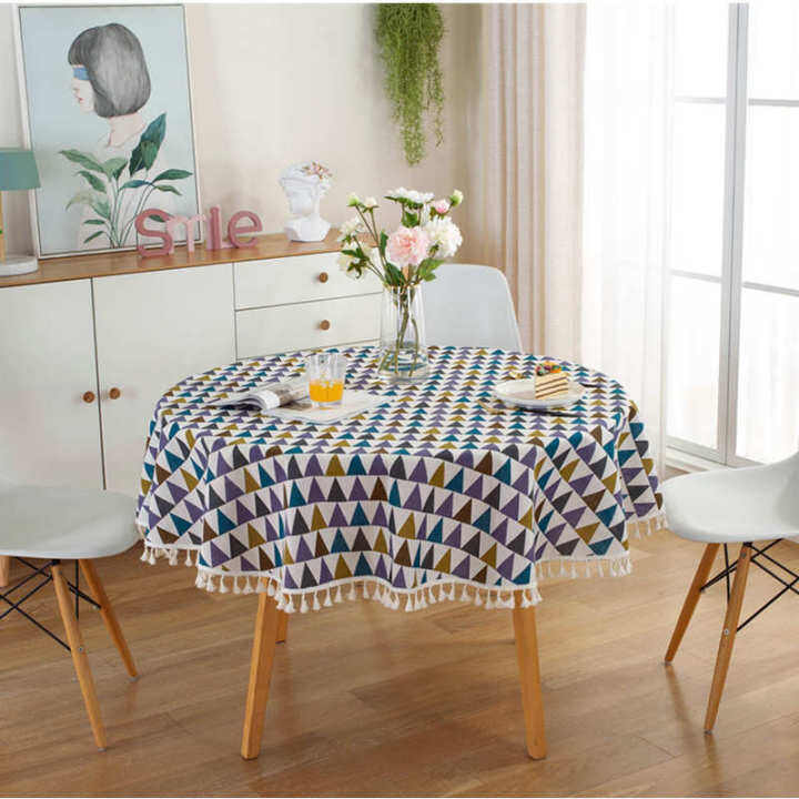 Cotton Linen Round Tablecloth Table Dining Desk Cloth Party Hotel Restaurant Decoration Cover