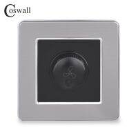 COSWALL Wall Switch Fan Controller Regulator Stainless Steel Panel 16A 15~300W