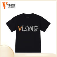 2023 NewVLONE แขนสั้นเสื้อยืดสำหรับผู้ชายและผู้หญิง Ins อินเทรนด์แบรนด์ใหม่เสื้อฐานหลวมกระชับผ้าฝ้ายแท้ด้านบน