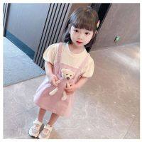 CUI YI SHOP Children 1-7 years old summer dress little girl princess new baby fake two-piece short-sleeved suspender