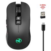 HXSJ T30 Wireless Gaming Mouse Mice 3600DPI 7-Color Computer Mouse Backlight Rechargeable Ergonomic Mice For PC Laptop Desktop Basic Mice