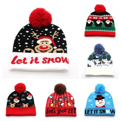 【cw】 Unisex Cartoon ElkPatternHat FlangingKnitted HatsDecoration CapandWarm Caps 【hot】