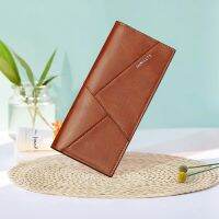 ㍿ Multifunctional Antitheft Brush Soft Leather Clip Long Ultrathin Splicing 2 FoldMens Wallet