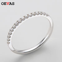 OEVAS Real Moissanite Finger Rings 18K White Gold Color 100 925 Sterling Silver Sparkling Anniversary Gifts Party Fine Jewelry