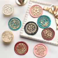 ดอกไม้บรรเทาผล WAX Seal แสตมป์ VINTAGE หัวทองเหลือง CRAFT WAX STAMP สำหรับซองจดหมายเชิญงานแต่งงานห่อของขวัญ Scrapbooking-Zitao