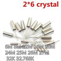 10pcs 2*6 Cylindrical crystal oscillator 2x6  6M 8M 12M 16M 20M 24M 25M 26M 27M 32K 32.768K WATTY Electronics