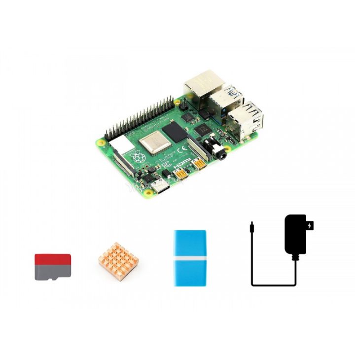 Raspberry Pi 4 Model B Starter Kit, Essential Parts with Heat Sink Power Supply