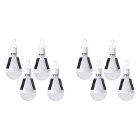 8 Pcs Portable Solar LED Light Bulb 12W Lantern Tent Light Bulb Rechargeable Emergency Lamp