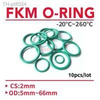 ▥  10pcs CS 2mm OD 5 60mm Green FKM Fluorine Rubber O Ring Sealing Gasket Insulation Oil High Temperature Resistance Green