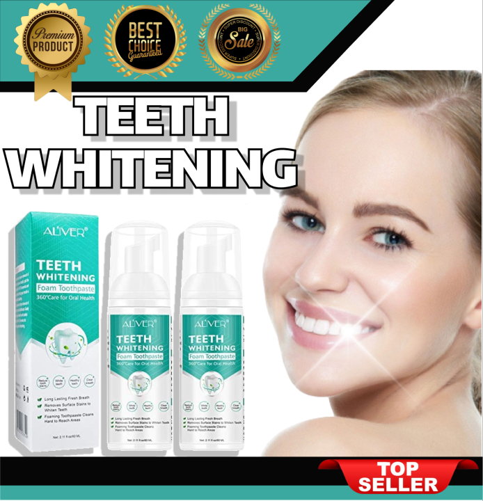 ALIVER Teeth Whitening Teeth Cleaning Mousse 60ml White Teeth Oral Toothpaste Whitening Removal