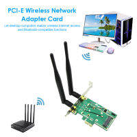 Mini PCI Express ไปยังเดสก์ท็อป PCIe อะแดปเตอร์การ์ดเครือข่ายไร้สาย WiFi บลูทูธ-ตัวแปลงเข้ากันได้กับ2เสาอากาศ