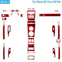 สำหรับ -Benz W164 2005-2011 M Class สีแดงคาร์บอนไฟเบอร์ไฟหน้ารถแผงประตู Air Outlet กรอบสติกเกอร์