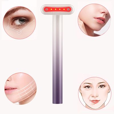 4 In 1 Facial Wand EMS Microcurrent Vibration Warm Eye Care Beauty Instrument LED Skincare Wand Vibration Massager Warmth Pen