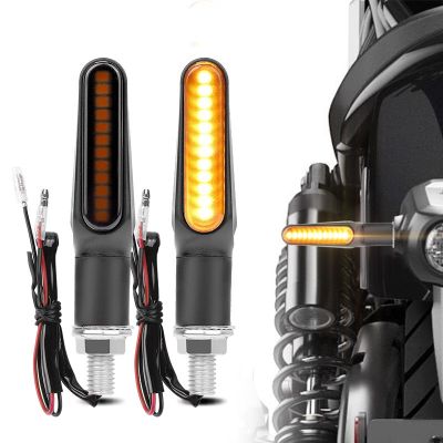 ไฟ LED ไฟสีเหลืองสัญญาณไฟเลี้ยวรถจักรยานยนต์ขนาดเล็กรถมอเตอร์ไซค์ไฟสัญญาณเลี้ยวน้ำไหลสำหรับ Kawasaki ยามาฮ่าคาเฟ่ Racer