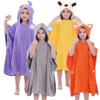 Childrens Cartoon Poncho Towel Beach Cloak Towels Baby Kids Cotton Bathrobes Sunscreen Bathing Suit Girls Boys Bath Robe Child