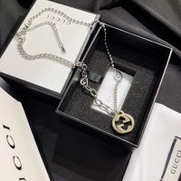 Casual Gucci Necklace Chain Letter Logo Double GG Choker Titanium Steel Pendant Elegant Men Women Jewelry