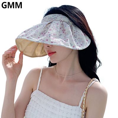 【CC】 Fashion Korea Hair Band Large Brim Top Hat Women  39; Beach Glue UV Protection Hats