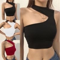 Women Halter Vest Cropped Blouses Cotton Vest Off Shoulder Tank Tops