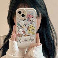 Sanrio Hello Kitty ซินนาโมลคุโรมิเคสโทรศัพท์หนังสุดหรู,หรูหราสำหรับ IPhone 14 13 12 11 Pro Max ฝาหลังนิ่มกันตก