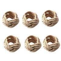 60Pcs Natural Jute Napkin Loop Cord Woven Napkin Buckle Corded Napkin Buckle Waxed Twine Napkin Loop