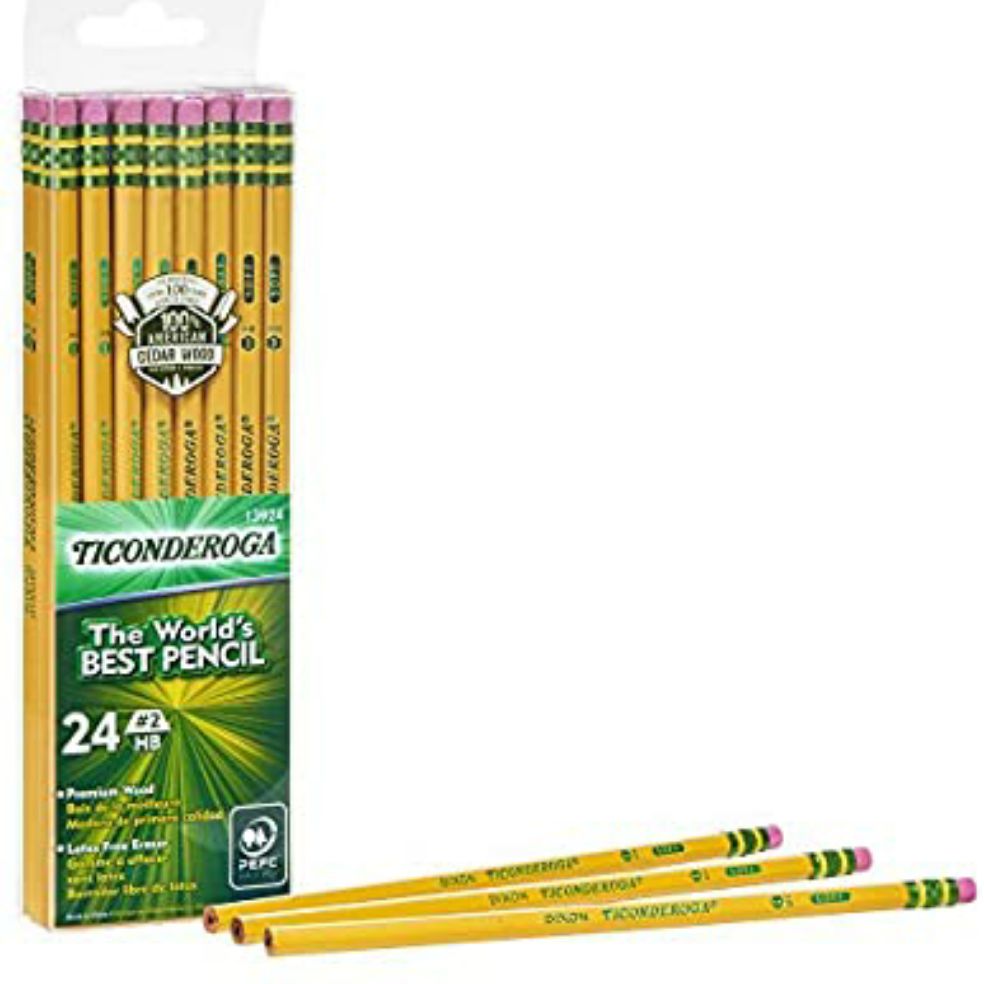Wood-Cased Graphite #2 HB Soft 12-Pack Pencils Yellow Unsharpened 