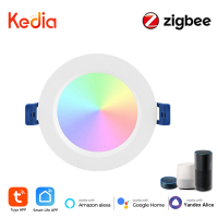 Kedia Tuya ZigBee 7วัตต์ปิดภาคเรียนเพดาน Led จุด3.5นิ้วไฟ Led RGB CW รอบเพดานดาวน์ไลท์สำหรับห้องครัว Alexa Home *