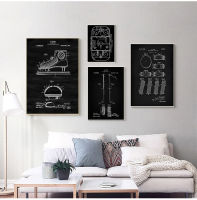 Hockey Patent Blackboard Wall Art Posters And Prints Hockey Gift Blueprint Canvas Painting Wall Pictures Sports Home Room Decor