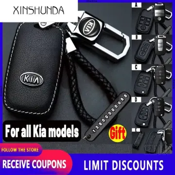 Leather Strap Car Key Case Cover for Kia K2 Rio Sorento K4 Cerato