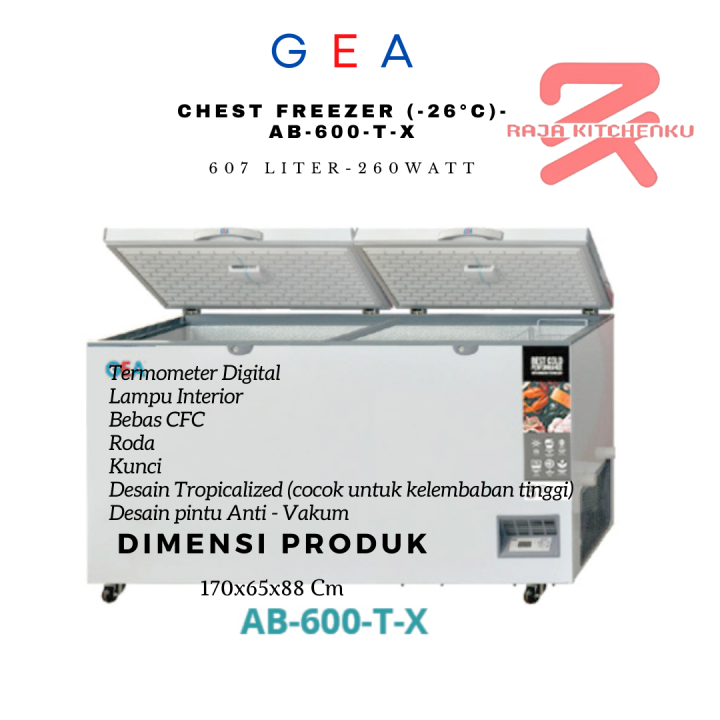 CHEST FREEZER GEA AB-600 R - AB 600 R Bergaransi Resmi | Lazada Indonesia