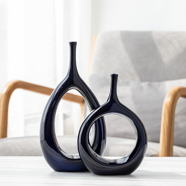 1pcs-creative-ceramic-vases-tabletop-decorative-flowerware-modern-home-figurines-for-interior-decor-whiteblack