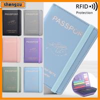 SHENGZU แพคเกจเอกสารธุรกิจ กันน้ำกันน้ำได้ หนังพียู บางเฉียบมาก RFID Passport Cove ตัวป้องกันหนังสือเดินทาง ผู้ถือหนังสือเดินทาง กระเป๋าใส่บัตรเครดิต