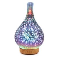 3D Firework Glass Vase Shape Air Humidifier with 7 Color Led Night Light Aroma Essential Oil Diffuser Mist Maker Ultrasonic