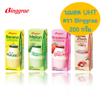 นม นมเกาหลี นมกล้วย นมสตอเบอรรี่ นมเมลอน นมลิ้นจี่&amp;พีช ตรา บิงเกร (Binggrae Brand) ขนาด 200 มล.