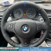 【YF】 Braid Car Steering Wheel Cover Anti-Slip Leather For BMW E87 E81 E82 E88 M Sport M3 E90 E91 E92 E93 Accessories